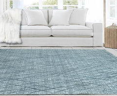 4x6 Blue, Gray, Color Hand Knotted  100% Wool Modern & Contemporary Oriental Rug