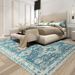 Multi Size Turquoise Gray Beige Color Hand Knotted Indo Oushak Wool Traditional Oriental Rug