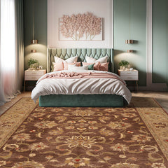 9x12 Brown, Tan, Sage Color Hand Knotted Chobi Peshawar 100% Wool Traditional Oriental Rug