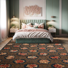 8x10 Blue, Brown, Beige Color Hand Knotted  100% Wool Transitional Oriental Rug