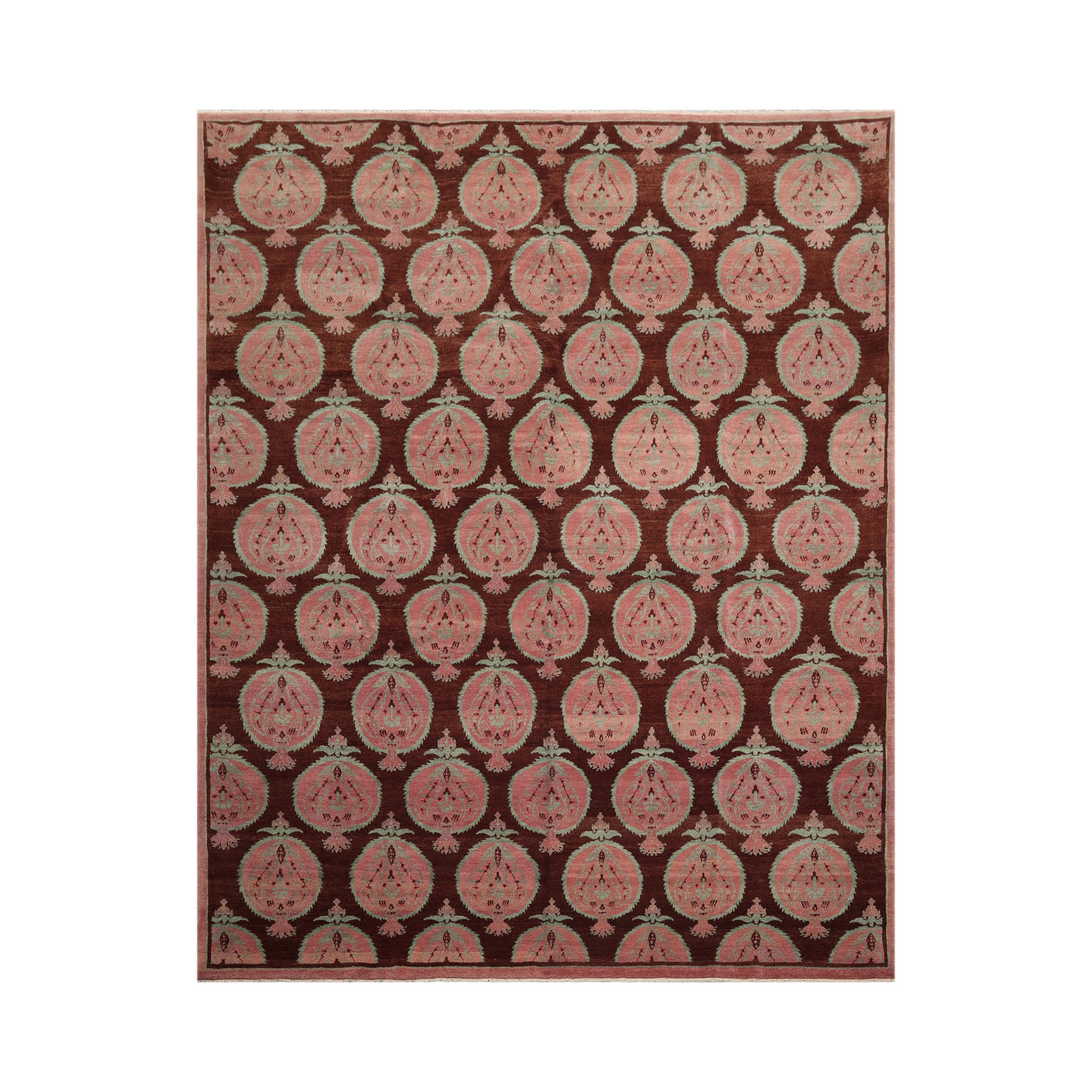 Knotted Rug Brown Red Hand Knotted Multi Size Wool Tibetan Traditional Rugs