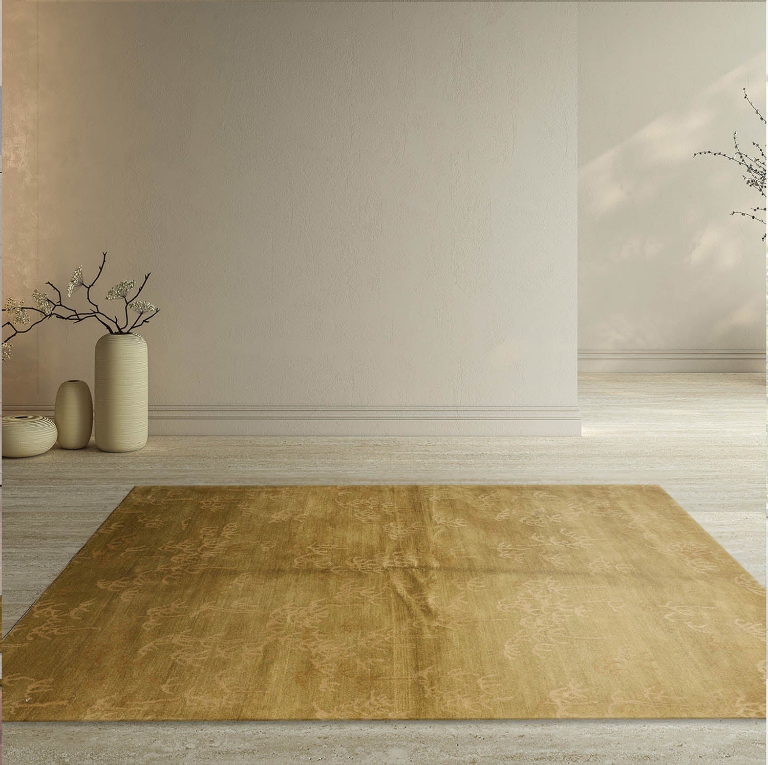 4x6 Lime Tone on Tone, , Color Hand Knotted  100% Wool Transitional Oriental Rug