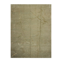 Knotted Rug Moss Tone on Tone Hand Knotted 9'x12' Modern Contemporary Tibetan 100% Wool Oriental Area Rug