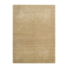 Knotted Rug Beige Sage Hand Knotted 4'x6' Michaelian and Kohlberg Modern Contemporary Tibetan 100% Wool Oriental Area Rug