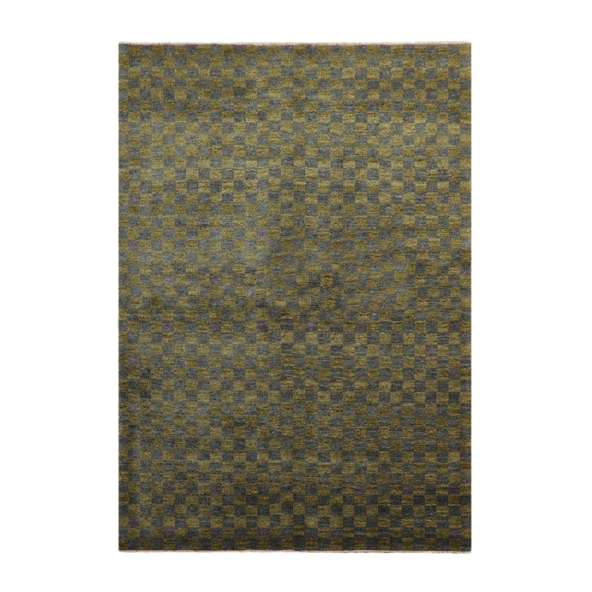 Knotted Rug Green Slate Hand Knotted 5'x7' Michaelian and Kohlberg Modern Contemporary Tibetan 100% Wool Oriental Area Rug