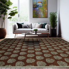 10x14 Brown, Aqua, Color Hand Knotted  100% Wool Transitional Oriental Rug