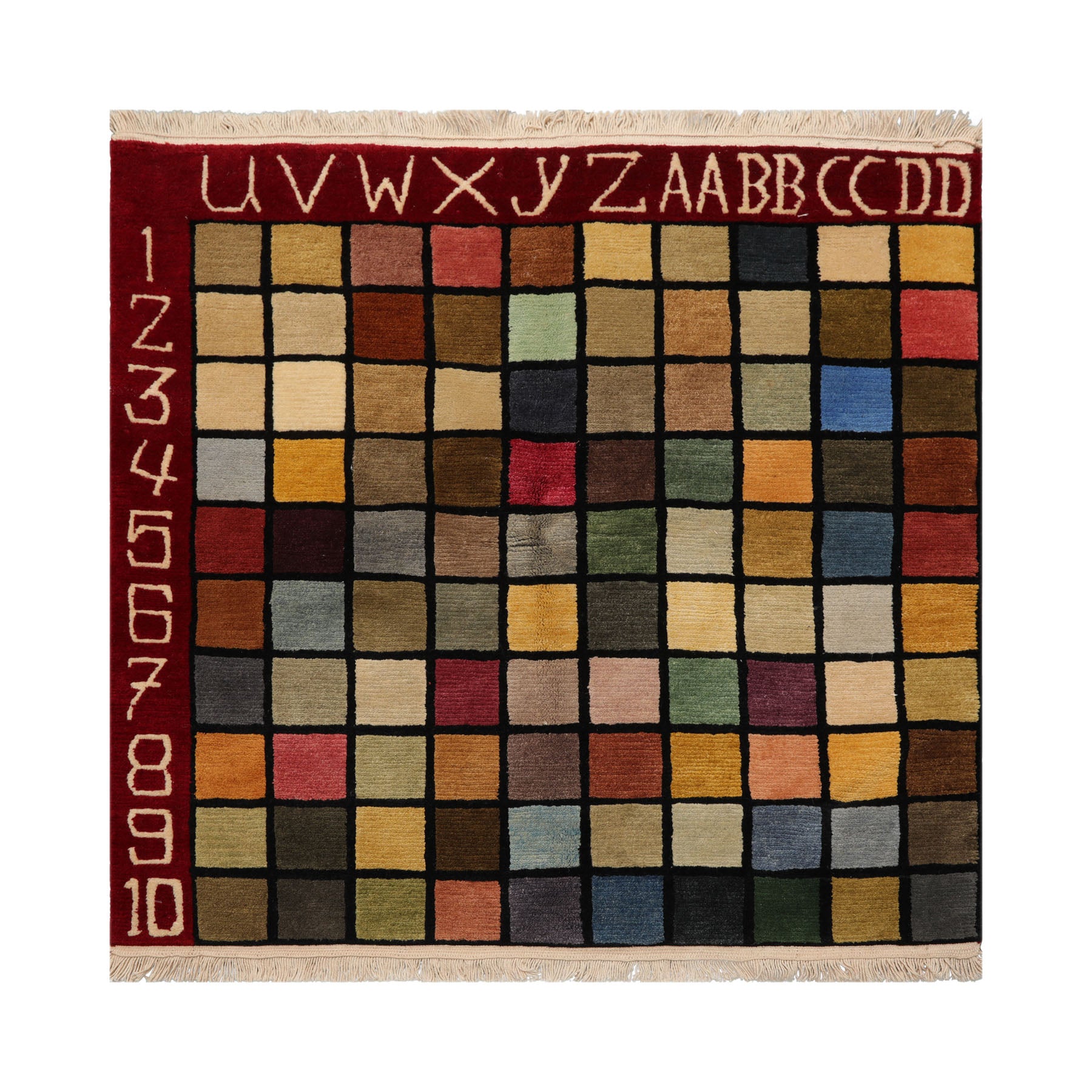 Knotted Rug Hand Knotted 3'7''x3'6'' Square Modern Contemporary Wool Oriental Area Rug