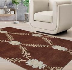 3x5 Brown, Beige, Blue Color Hand Knotted  100% Wool Traditional Oriental Rug