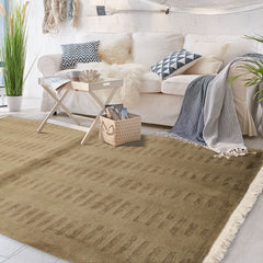4x6 Olive Green, , Color Hand Knotted Tibetan 100% Wool Modern & Contemporary Oriental Rug