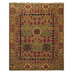 Knotted Rug Sage Hand Knotted 8x10 Arts & Crafts/Mission Stained Glass Oushak Wool Oriental Area Rug