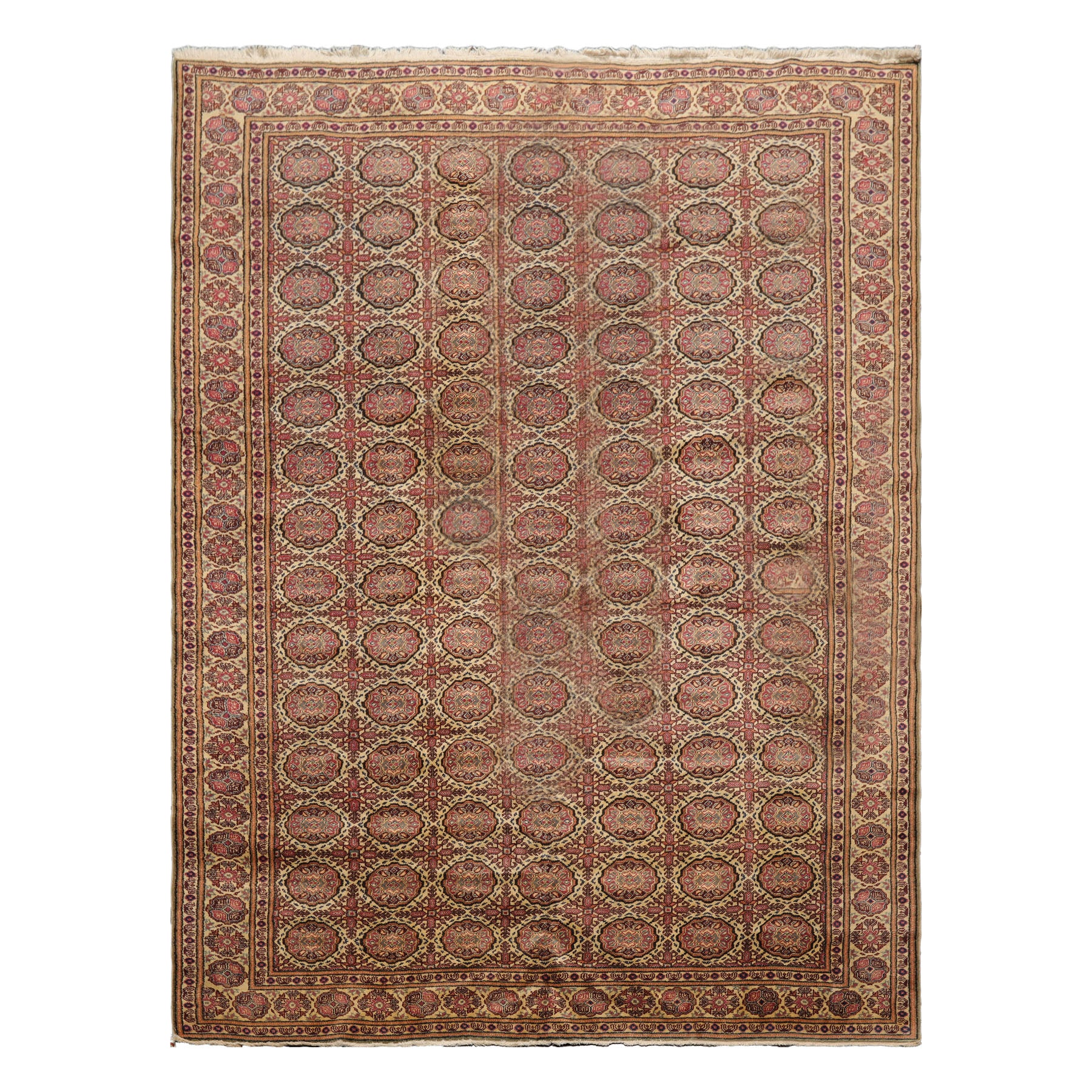 Knotted Rug Beige Hand Knotted 6'5''x9'7" Traditional KeysariWool Oriental Area Rug