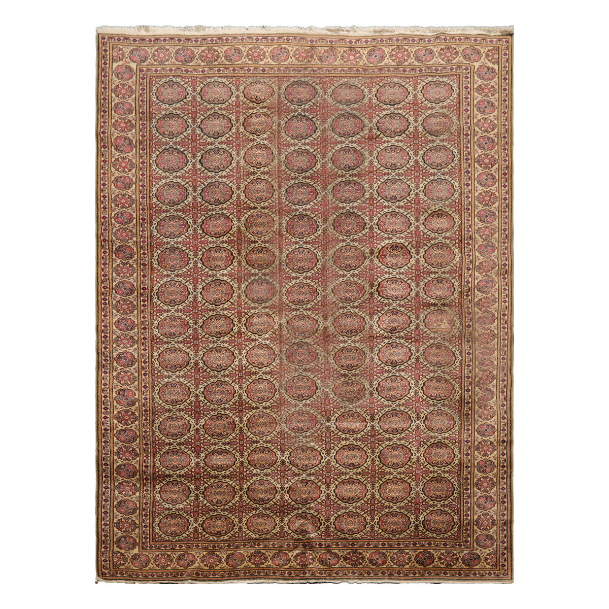 Knotted Rug Beige Hand Knotted 6'5''x9'7" Traditional KeysariWool Oriental Area Rug