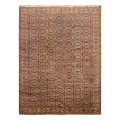 Knotted Rug Beige Hand Knotted 6'5''x9'7" Traditional KeysariWool Oriental Area Rug