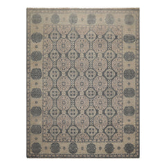 8x10 Gray, Beige, Blush Color Hand Knotted  Wool Transitional Oriental Rug