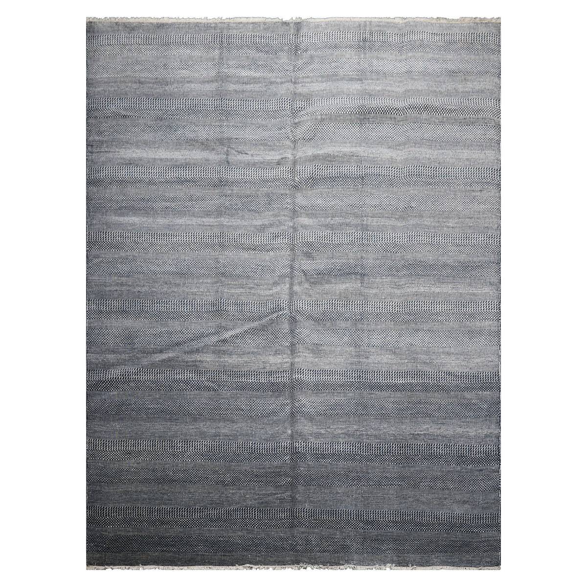 Knotted Rug Blue Hand Knotted 9'1''x12'2" Contemporary Tibetan wool and Silk Oriental Area Rug