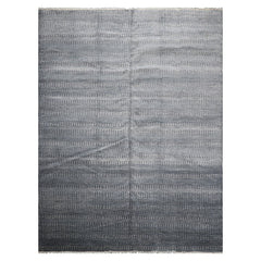 Knotted Rug Blue Hand Knotted 9'1''x12'2" Contemporary Tibetan wool and Silk Oriental Area Rug
