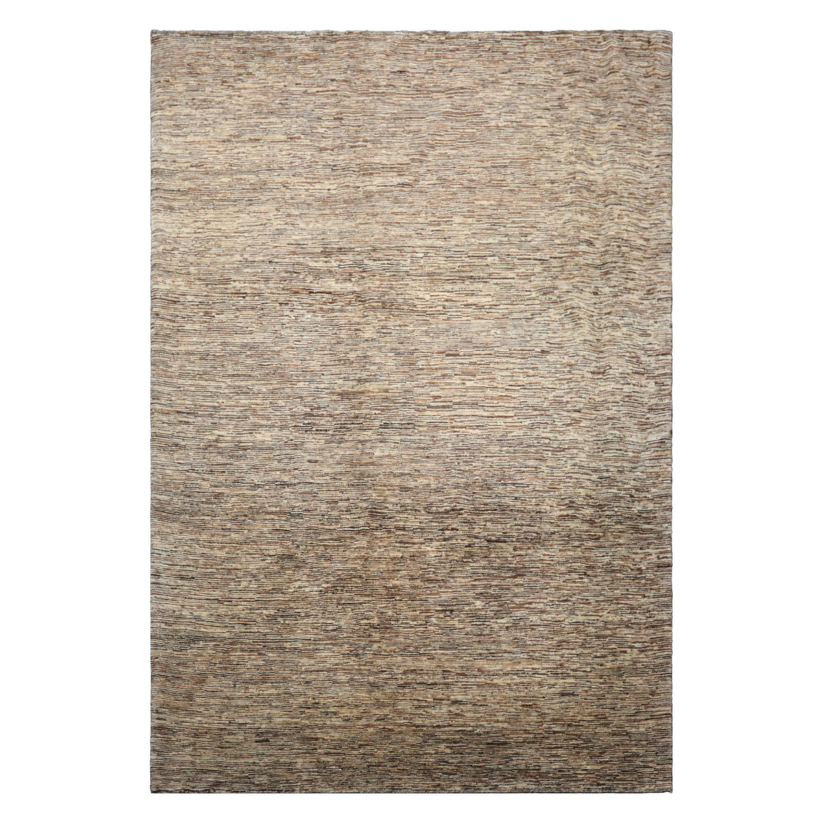 Knotted Rug Beige Hand Knotted 6'6''x9'6" Contemporary Modern Wool Oriental Area Rug