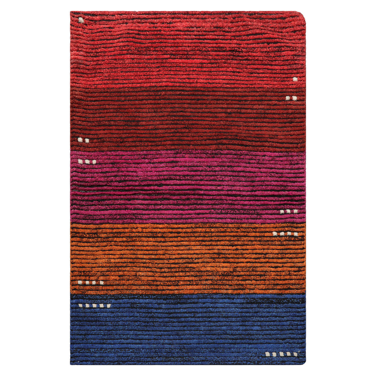 Knotted Rug Orange Hand Knotted 3'3''x5' Modern Tibetan Wool Oriental Area Rug