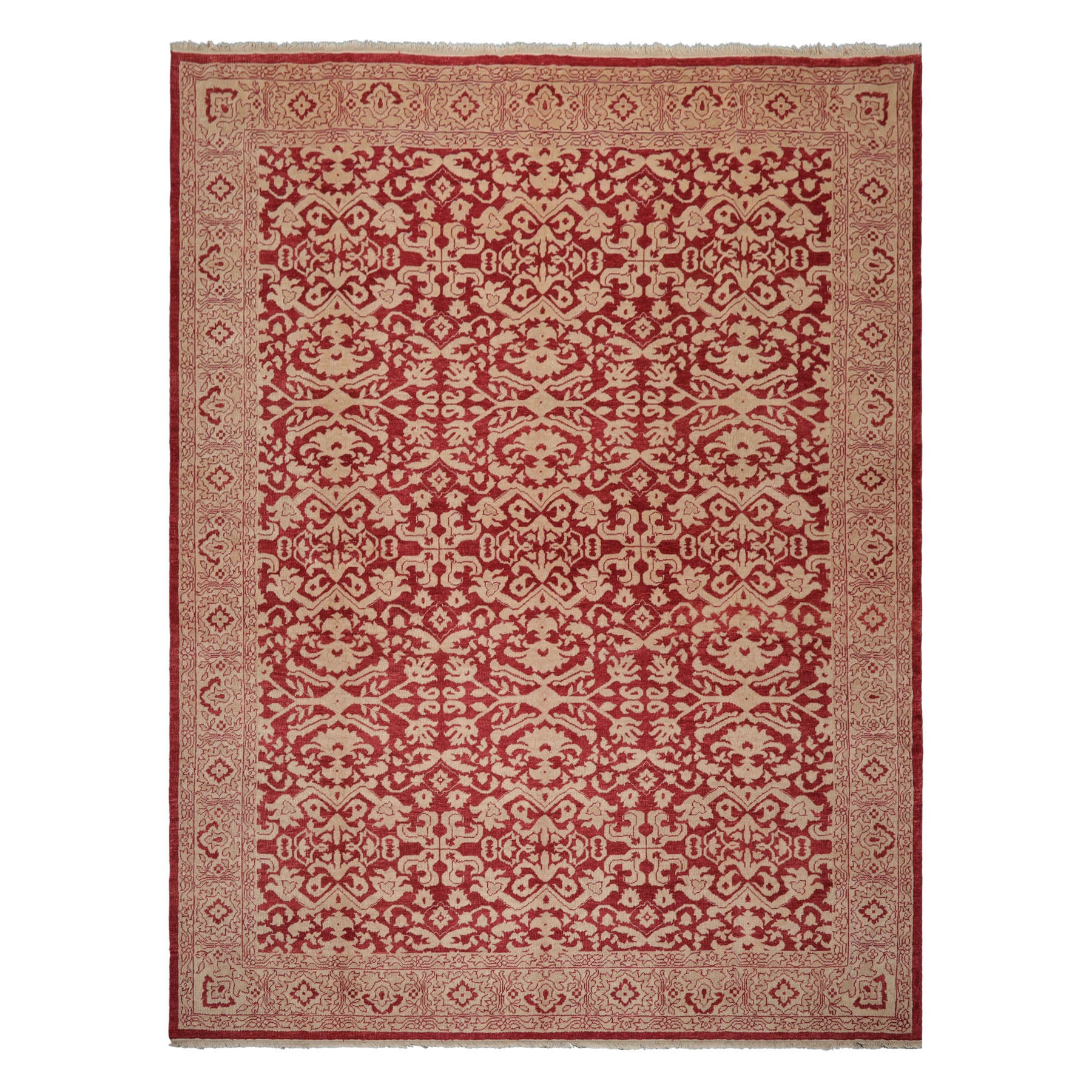 Knotted Rug Rust Hand Knotted 8'10''x11'10" Antique Oushak Wool Oriental Area Rug