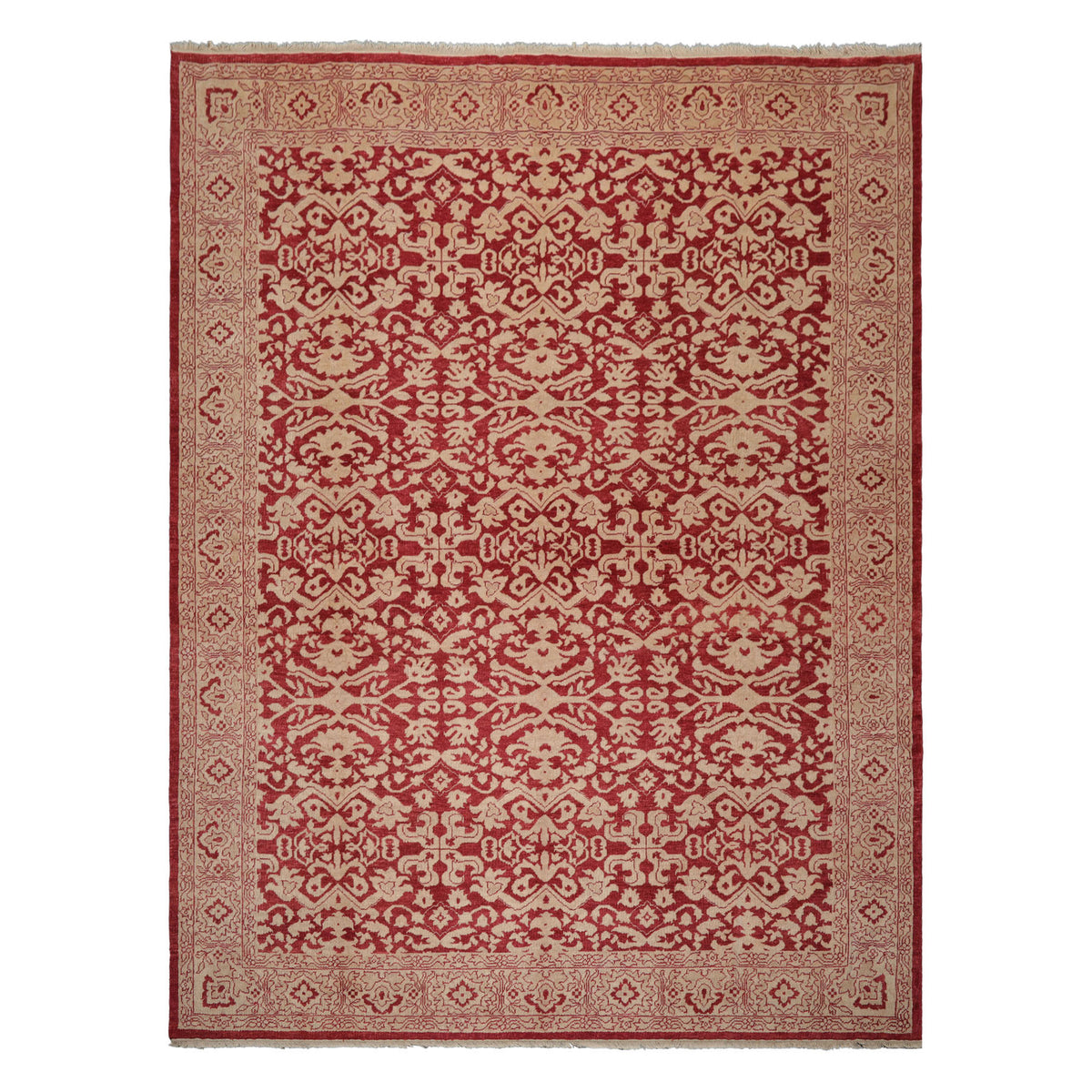 Knotted Rug Rust Hand Knotted 8'10''x11'10" Antique Oushak Wool Oriental Area Rug