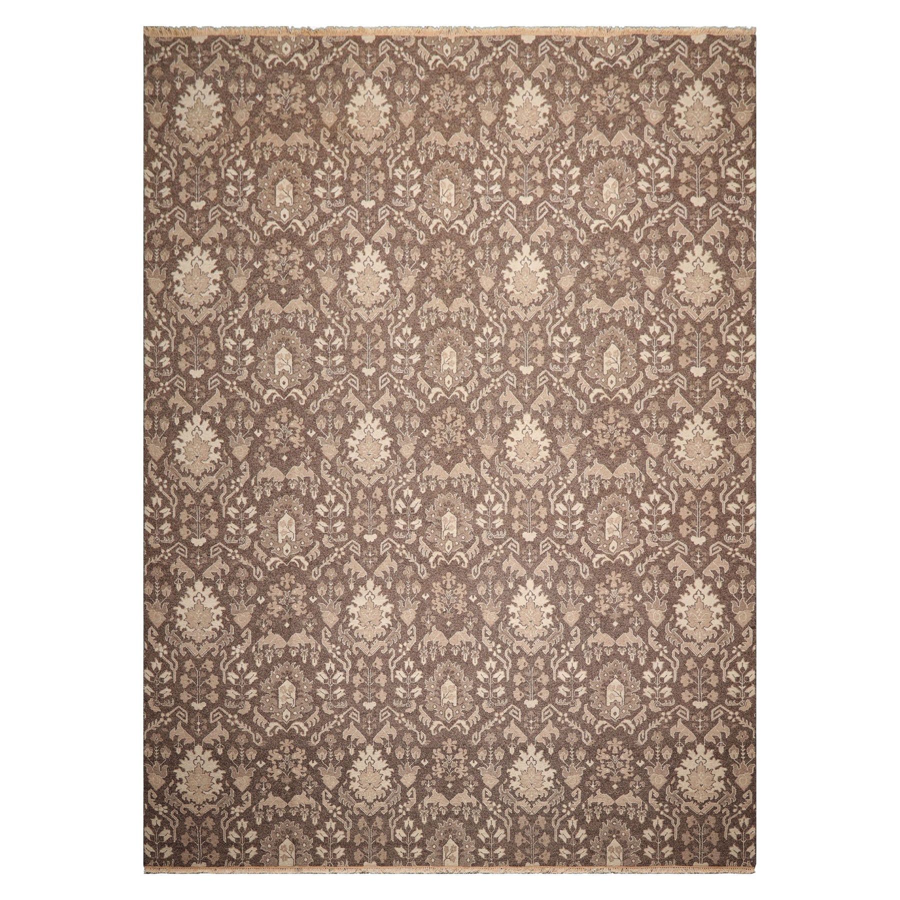 Knotted Rug Brown Hand Knotted 10'1''x13'10" Transitional Nourison Nourmak Soumak Reversible Wool Oriental Area Rug