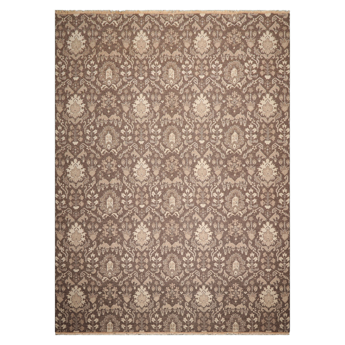 Knotted Rug Brown Hand Knotted 10'1''x13'10" Transitional Nourison Nourmak Soumak Reversible Wool Oriental Area Rug