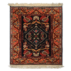 4x6 Navy, Gold, Burgundy Color Hand Knotted Turkish Oushak Wool  Oriental Rug