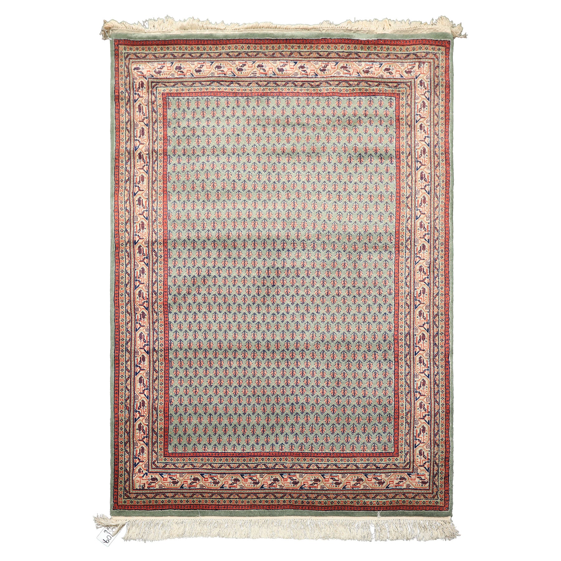 4x6 Sage, Rose, Blush Color Hand Knotted  Wool Traditional Oriental Rug