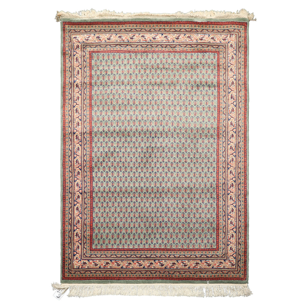 4x6 Sage, Rose, Blush Color Hand Knotted  Wool Traditional Oriental Rug