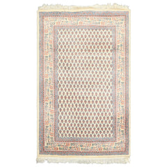 3x5 Ivory, Rose, Blue Color Hand Knotted  Wool Traditional Oriental Rug