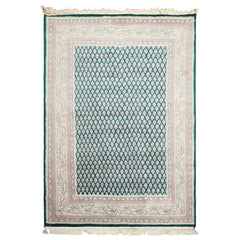 4x6 Emerald, Rose, Ivory Color Hand Knotted  Wool Traditional Oriental Rug