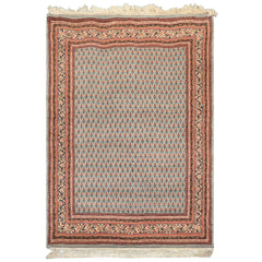 4x6 Slate, Ivory, Rose Color Hand Knotted  Wool Traditional Oriental Rug