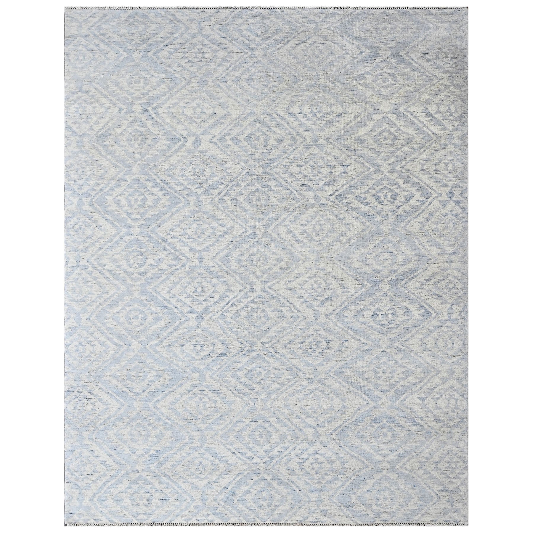 Multi Size Gray Blue Color Hand Knotted Oushak Wool  Oriental Rug