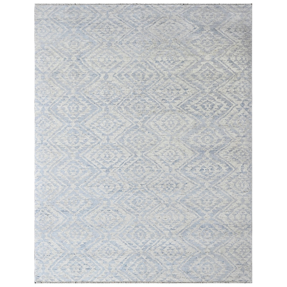 Multi Size Gray Blue Color Hand Knotted Oushak Wool  Oriental Rug