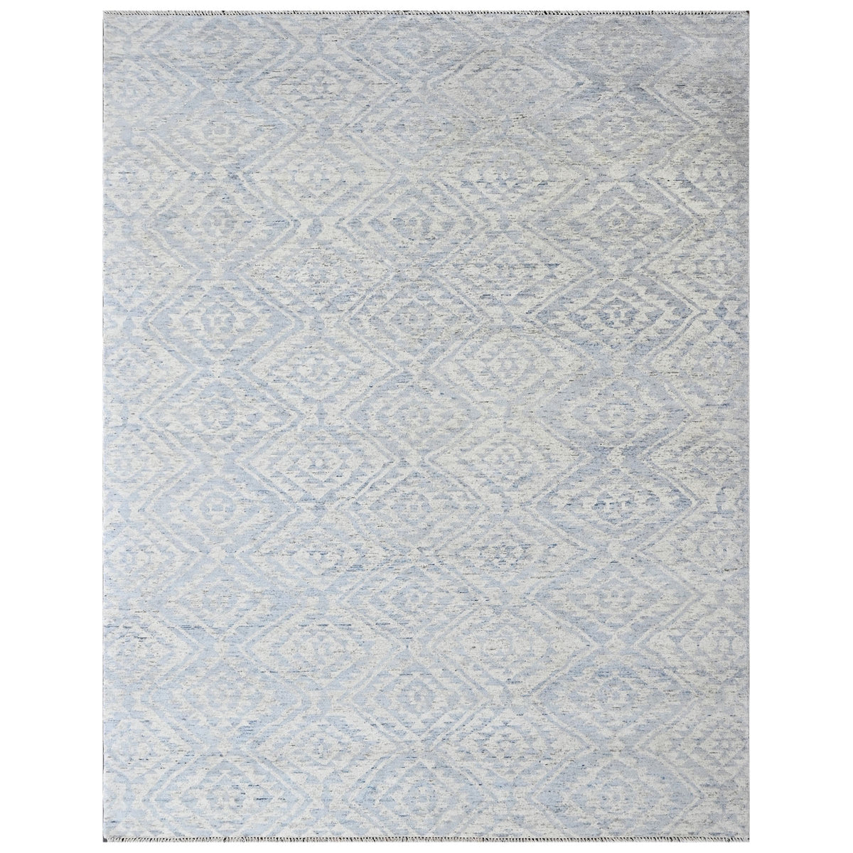 Multi Size Gray Blue Color Hand Knotted Oushak Wool  Oriental Rug