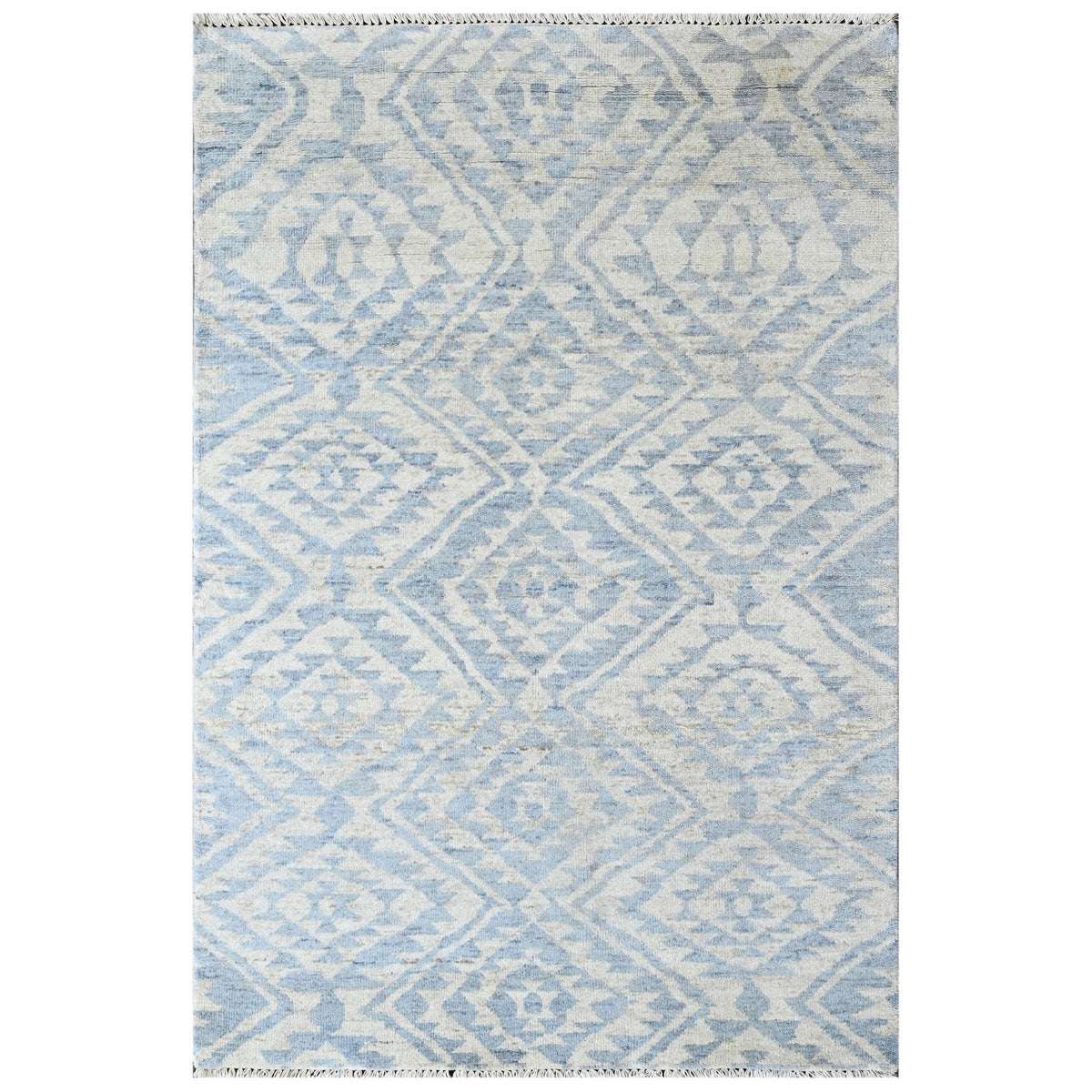 Multi Size Gray Blue Color Hand Knotted Oushak Wool  Oriental Rug