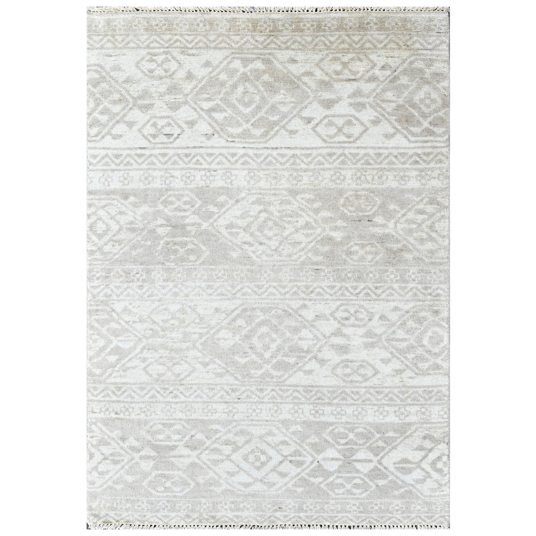 Multi Size Tone on Tone Gray Color Hand Knotted Oushak Wool  Oriental Rug