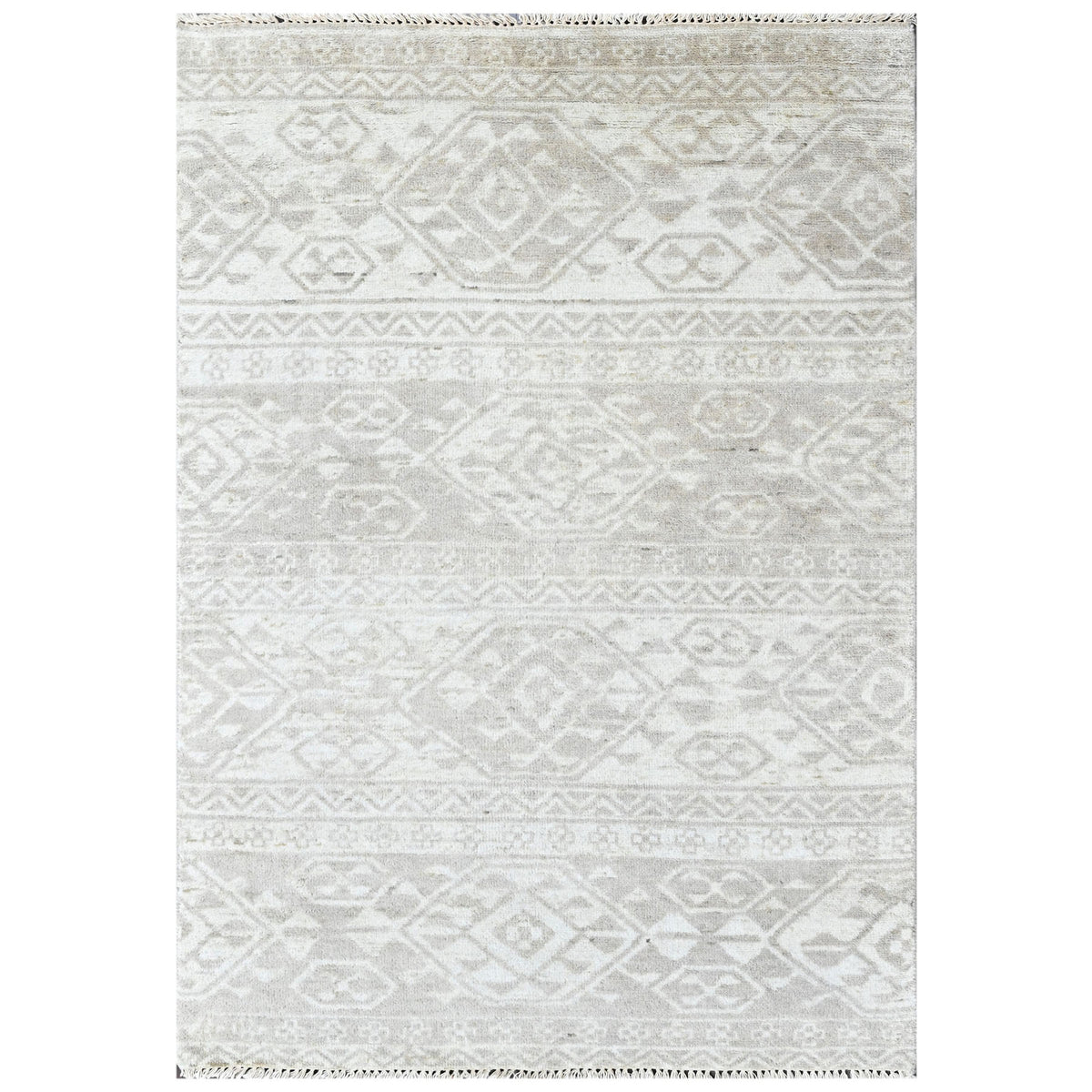 Multi Size Tone on Tone Gray Color Hand Knotted Oushak Wool  Oriental Rug