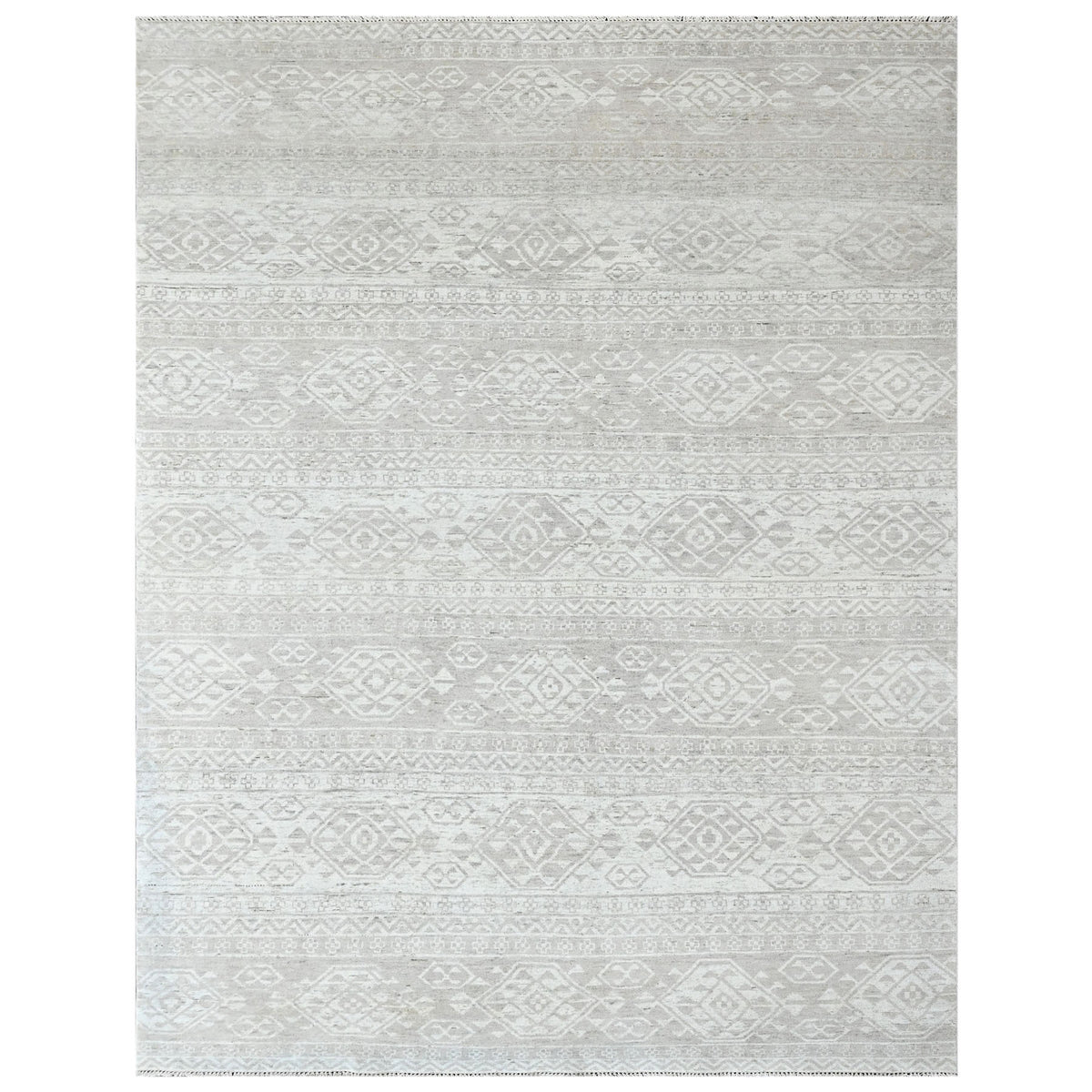 Multi Size Tone on Tone Gray Color Hand Knotted Oushak Wool  Oriental Rug