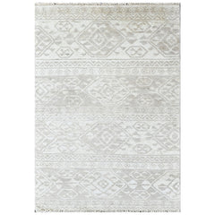 Multi Size Tone on Tone Gray Color Hand Knotted Oushak Wool  Oriental Rug