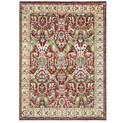 9x12 Rust, Lime, Ivory Color Hand Knotted Oushak Wool  Oriental Rug