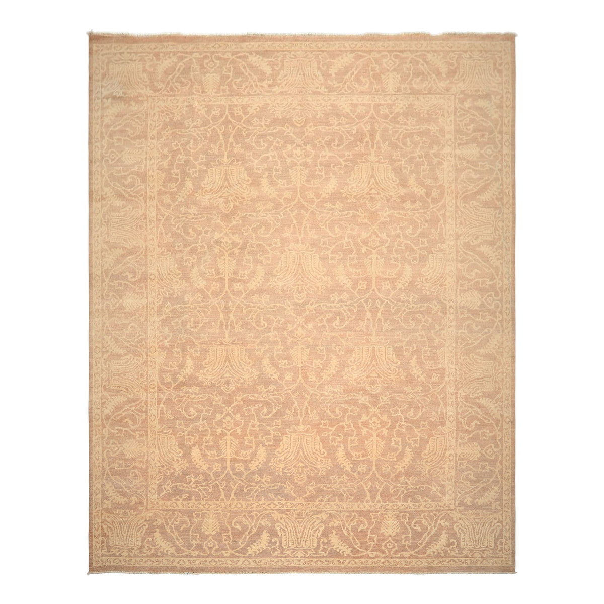 9x12 Tan, Ivory, Color Hand Knotted Peshawar Wool Transitional Oriental Rug