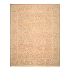 9x12 Tan, Ivory, Color Hand Knotted Peshawar Wool Transitional Oriental Rug