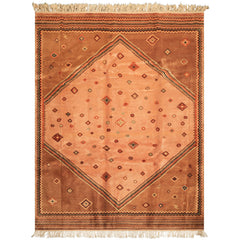 8x11 Blush, Brown, Ivory Color Hand Knotted Lori Wool Traditional Oriental Rug