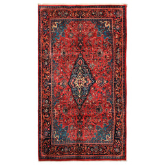 7x12 Wine, Navy, Turquoise Color Hand Knotted Tabriz Wool Traditional Oriental Rug