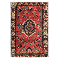 6x9 Red, Ivory, Green Color Hand Knotted Bakhtiari Wool  Oriental Rug