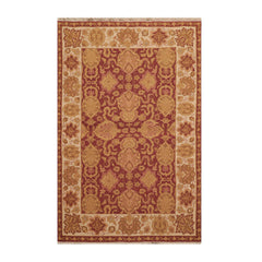 3x5 Rust, Ivory, Gold Color Hand Knotted Soumak 100% Wool Traditional Oriental Rug