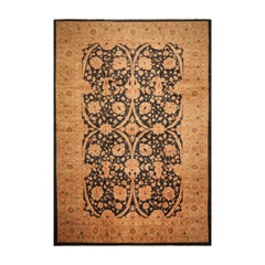 12x18 Charcoal, Sage, Gold Color Hand Knotted Chobi Peshawar 100% Wool Traditional Oriental Rug