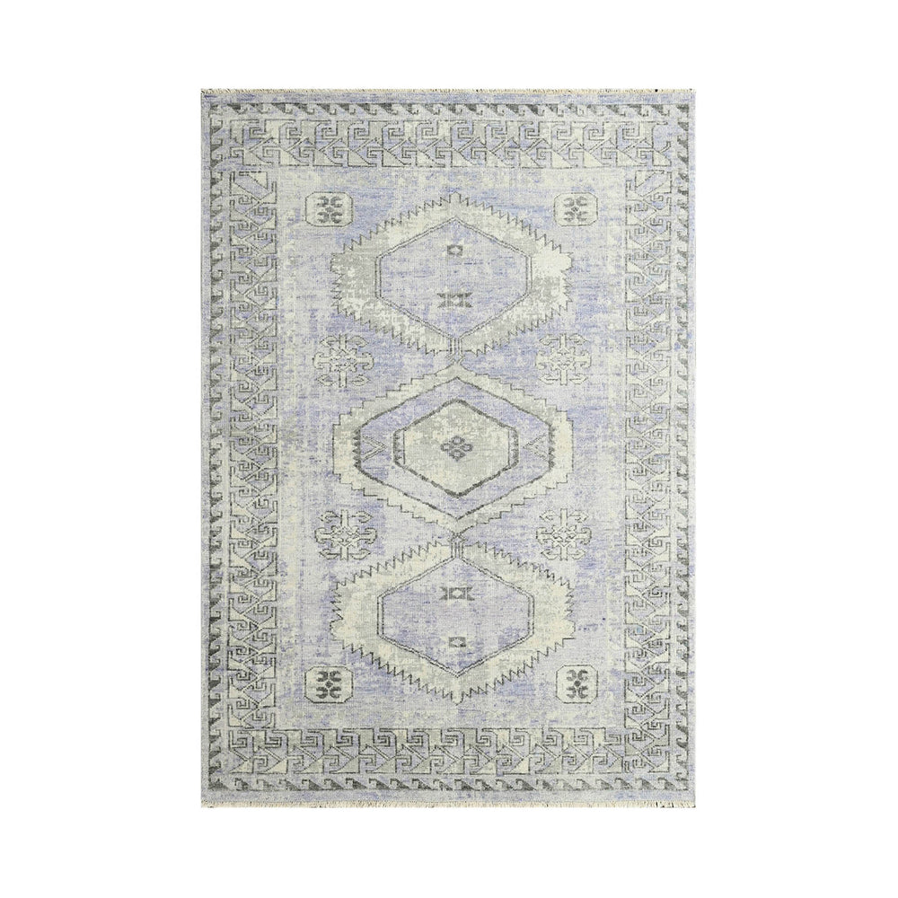 Multi Size Gray Lavender Charcoal Color Hand Knotted Indo Oushak Wool Traditional Oriental Rug