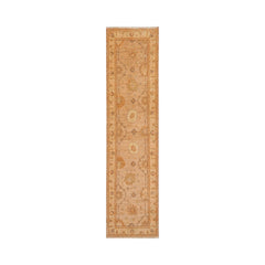 2'6x10 Tan, Caramel, Beige Color Hand Knotted Peshawar 100% Wool Traditional Oriental Rug